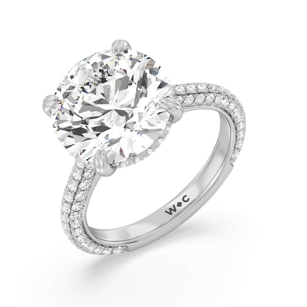 hidden halo diamond engagement ring