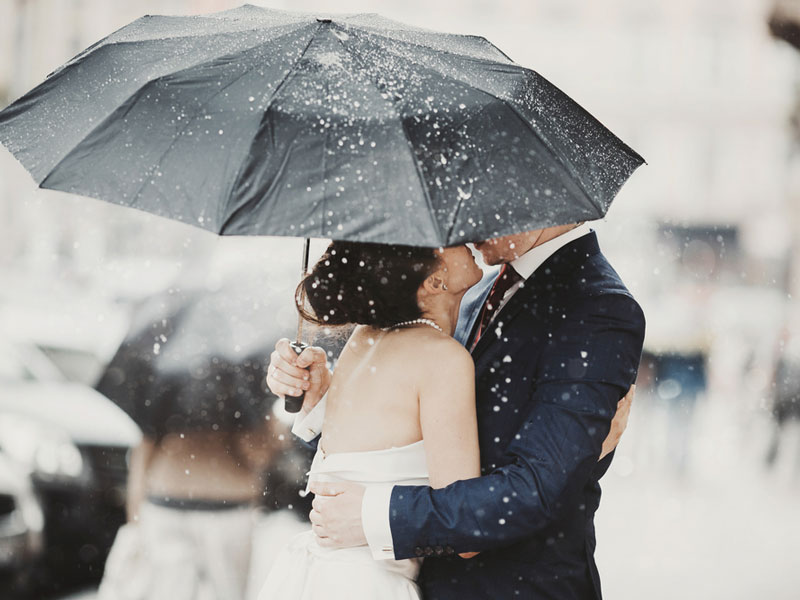Wedsafe Couple in Rain