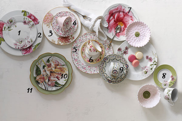 flower printed tableware