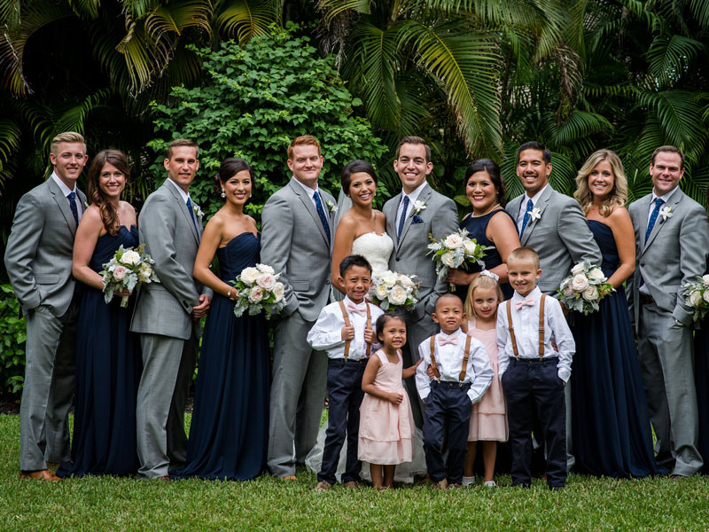 Bride and Groom with Bridal Party at Sundial Resort and Spa