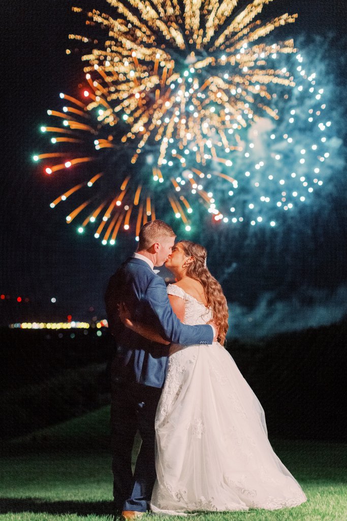 fireworks wedding photo