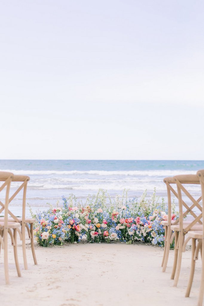 Beach wedding ceremony