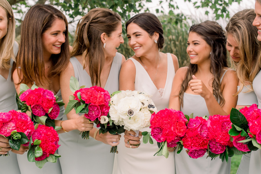 pink bridesmaid bouquets