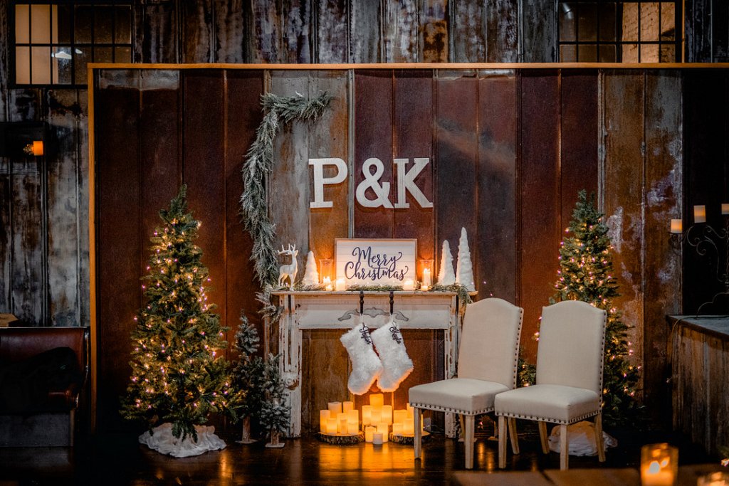 cozy winter wedding reception