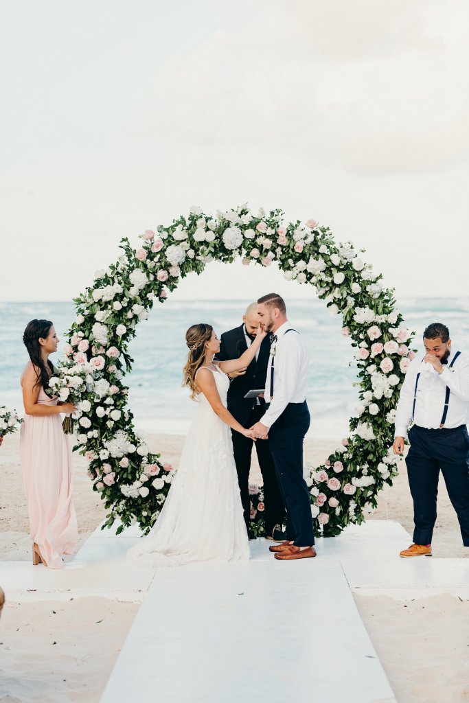 Beach wedding ceremony