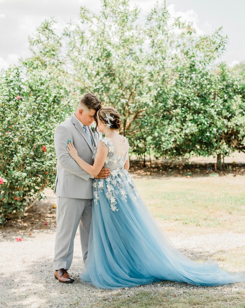 Blue wedding dress
