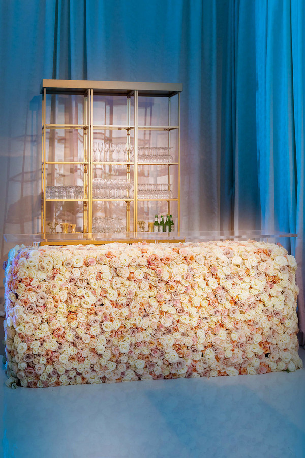 Wedding bar covered in flowers
