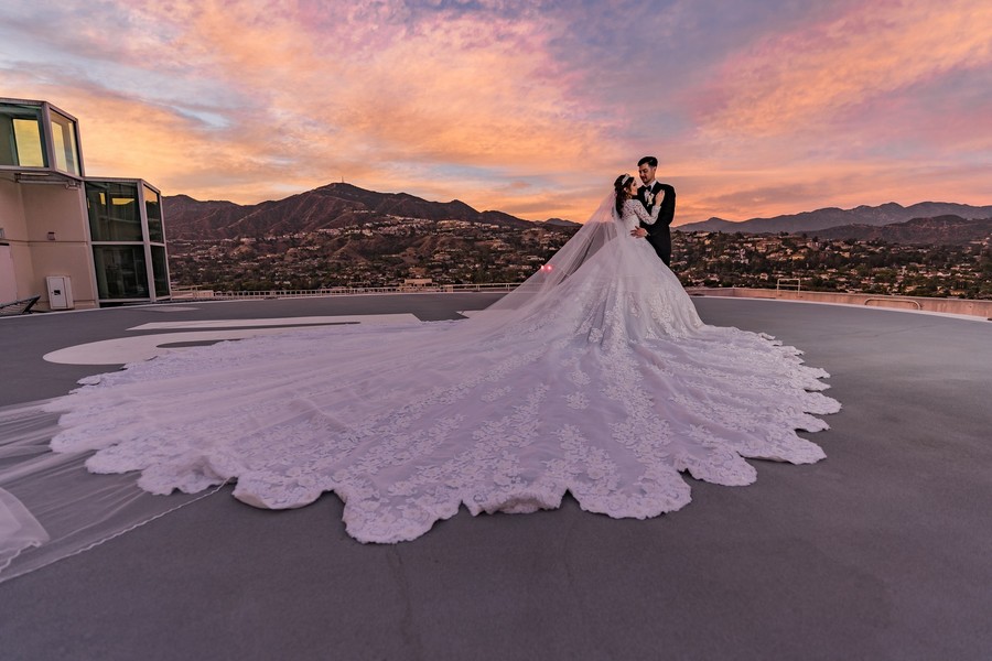 Gorgeous wedding dress train