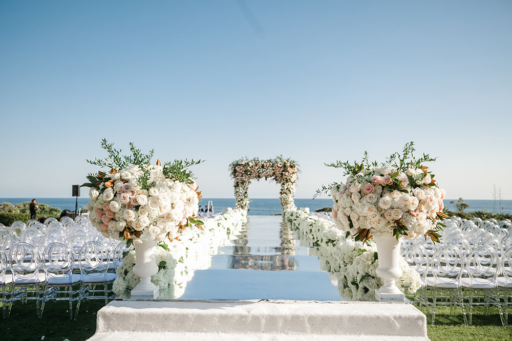 Wedding ceremony overlooking the beach