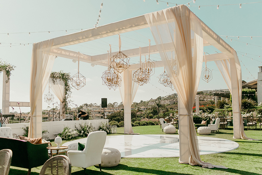 open air wedding reception tent