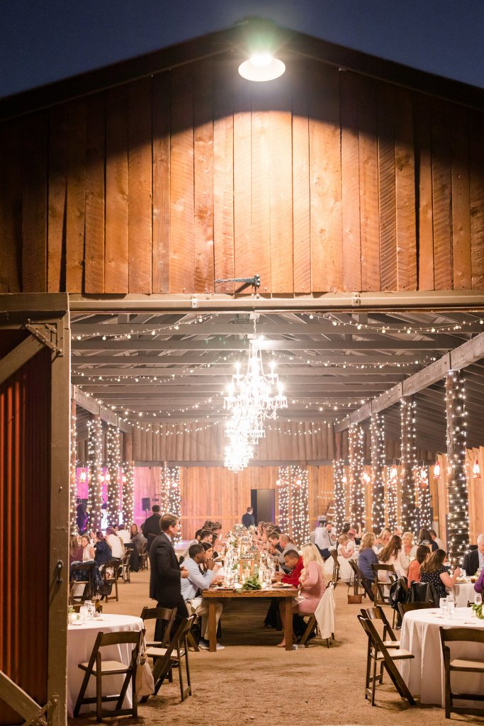 Rustic barn wedding reception