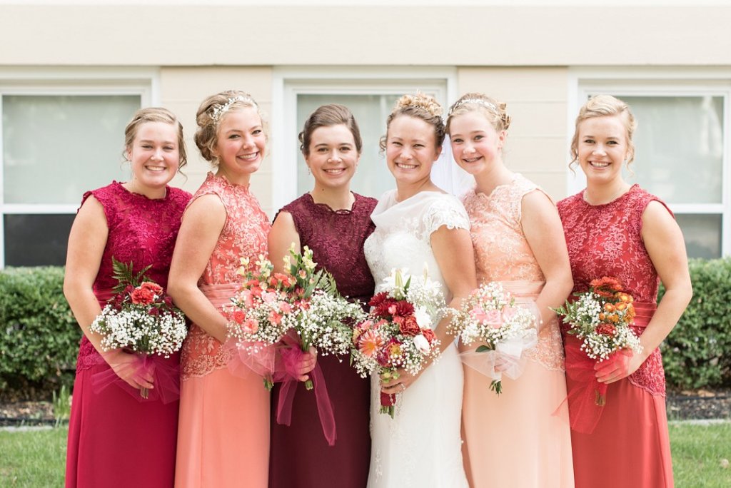 Mix and match bridesmaid dresses