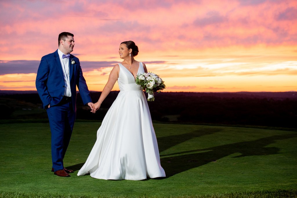 Sunset wedding photo