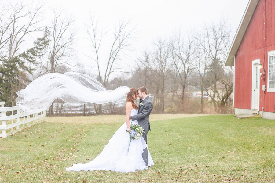 Flowing bridal veil