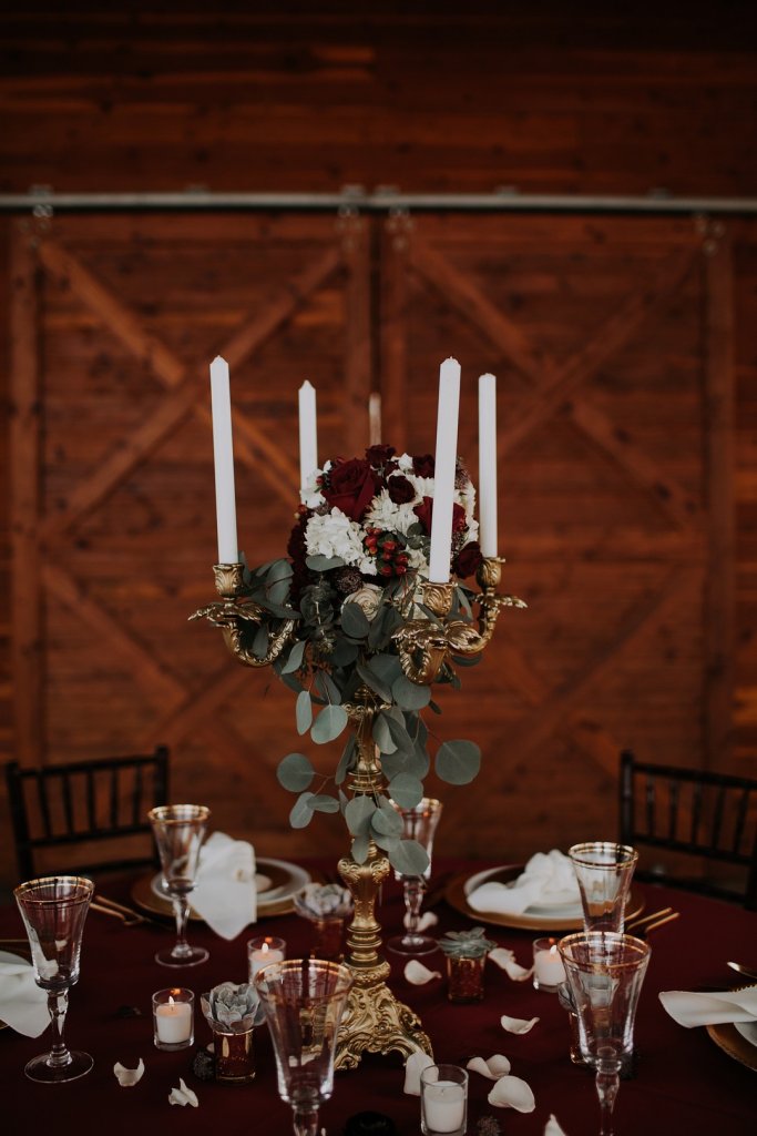 Glam wedding chandelier centerpiece