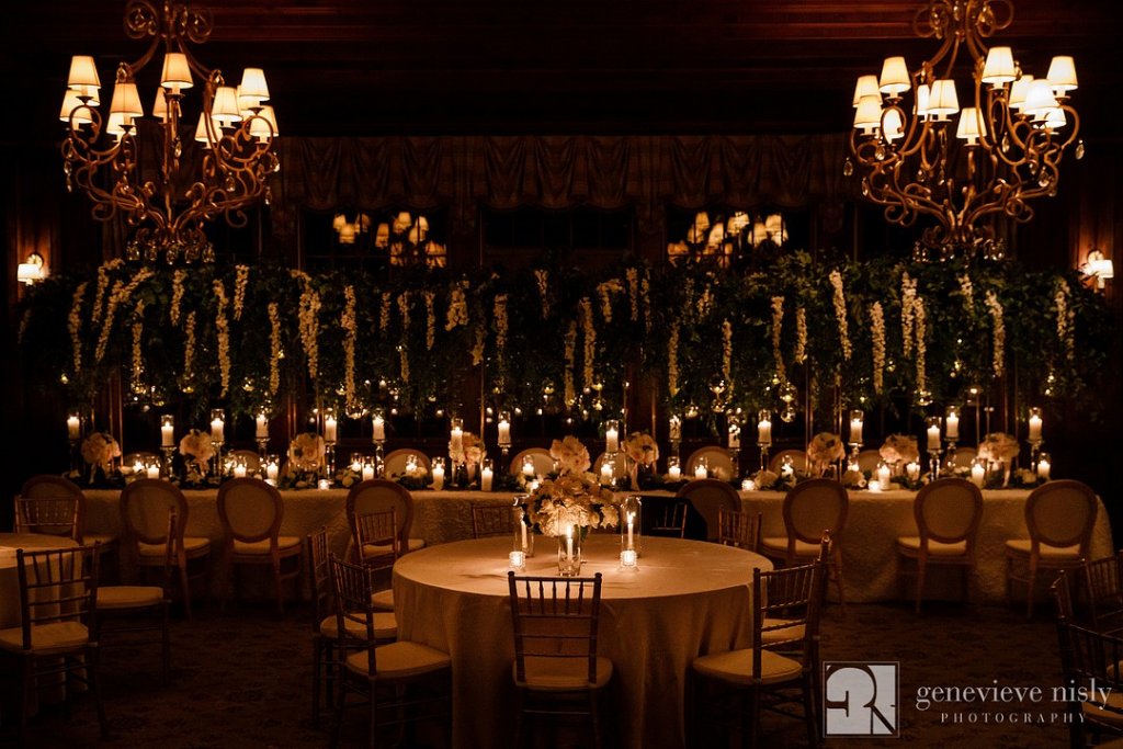 Candle wedding reception decor