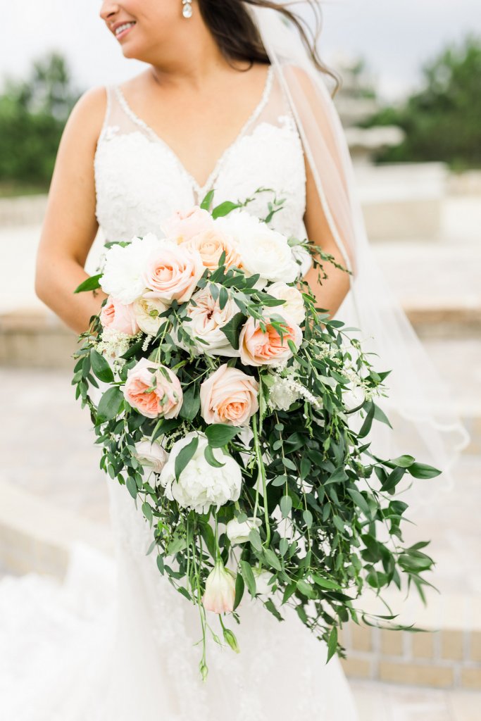 wedding bridal bouquet with greenery