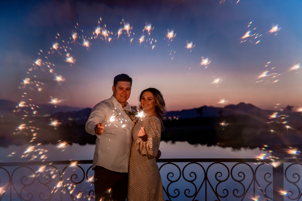 Sparkler wedding photo