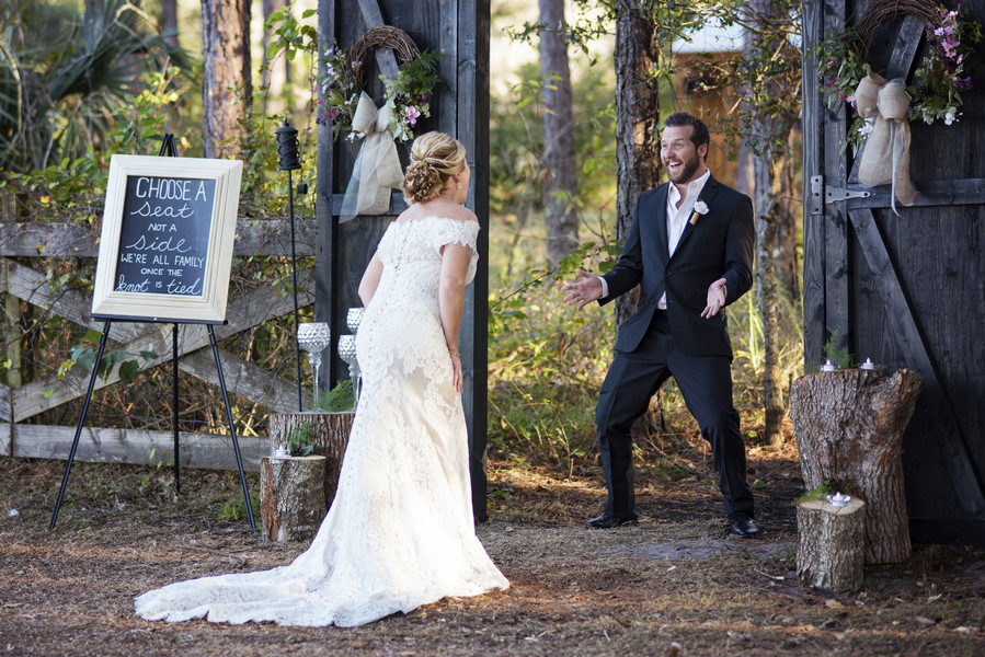 Grooms reaction to seeing bride for the first time