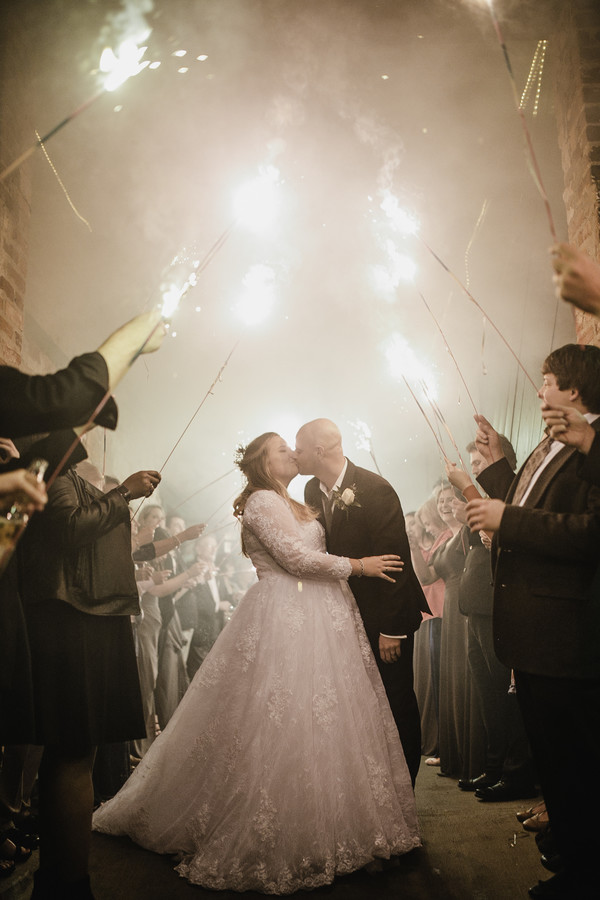 Sparkler wedding photo