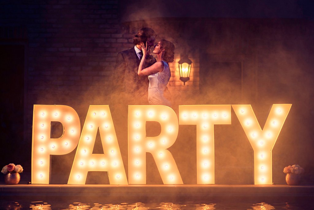 Party sign wedding photo