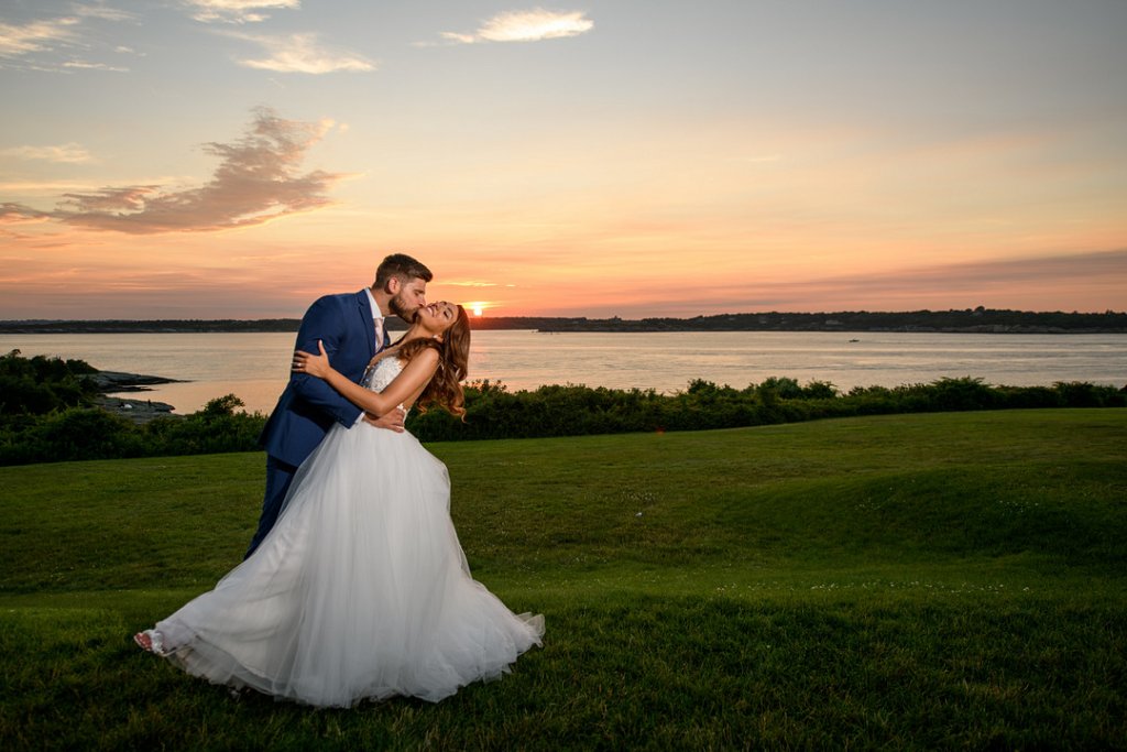 Sunset wedding photo