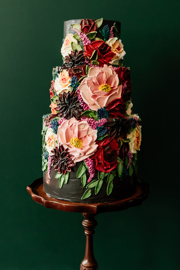 Floral wedding cake