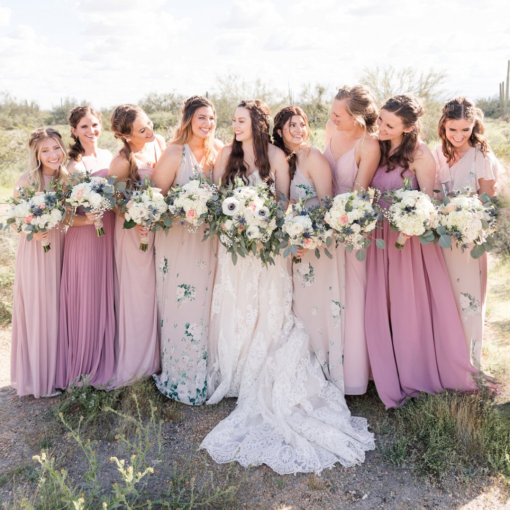 Bride and bridesmaids