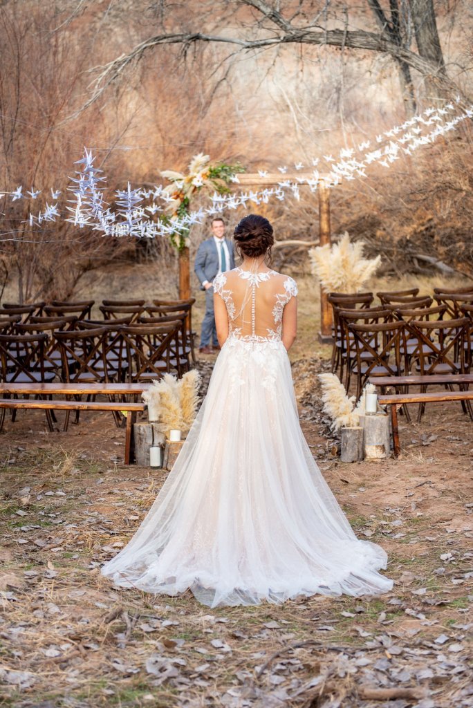 Paper crane wedding decor