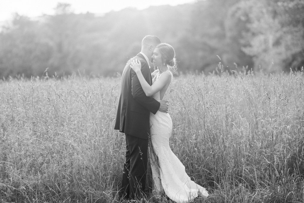 black and white wedding photo