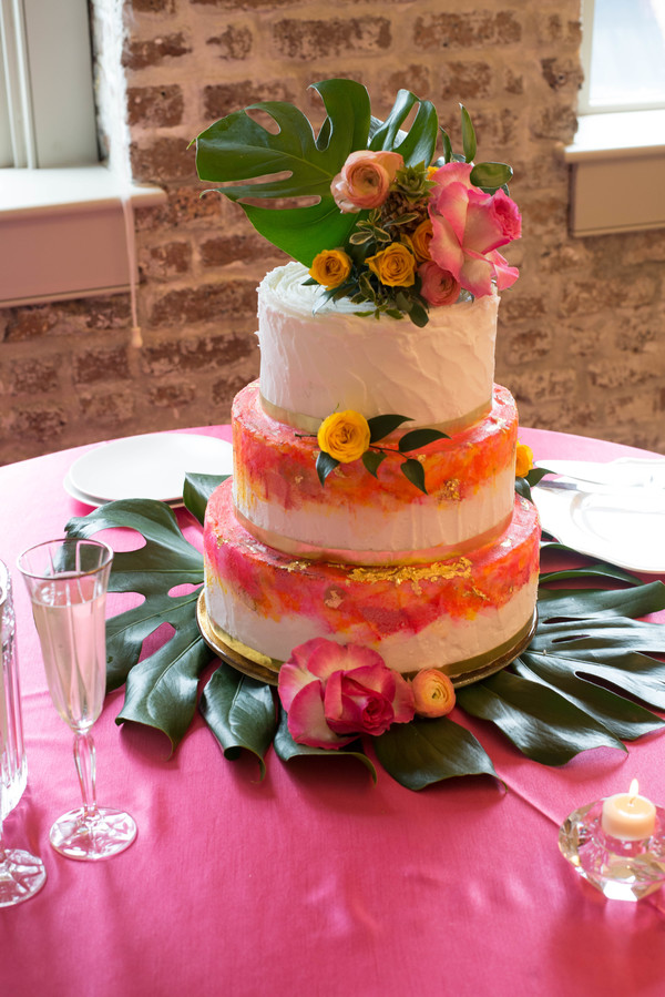 Tropical wedding cake