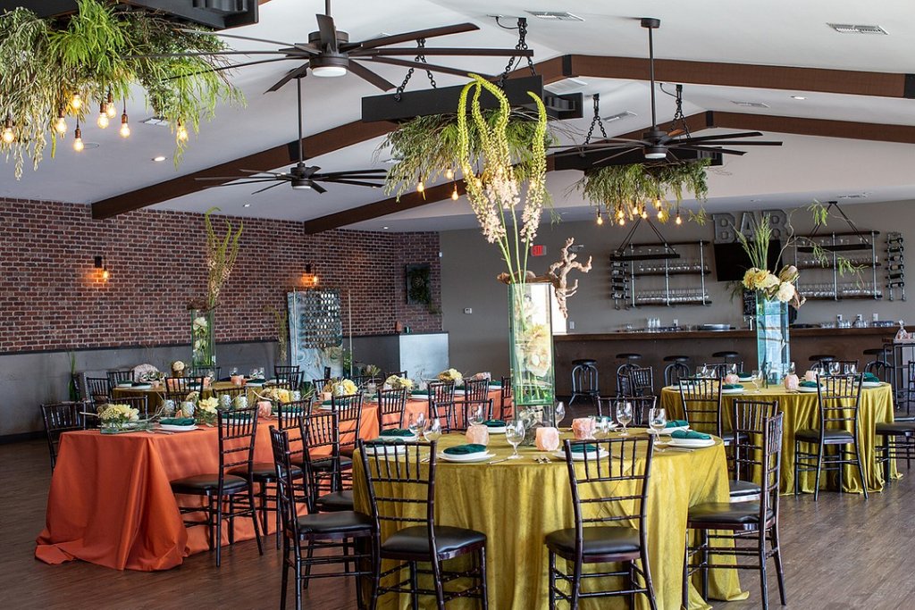 Colorful wedding reception decor