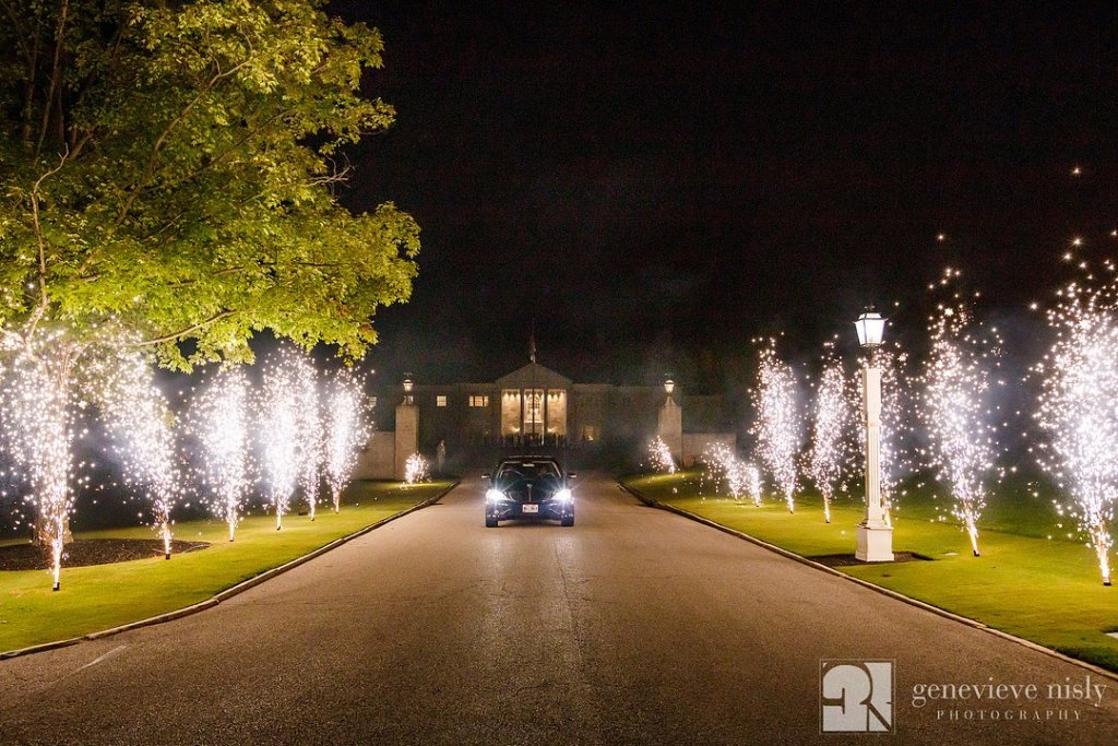 wedding reception exit with sparklers