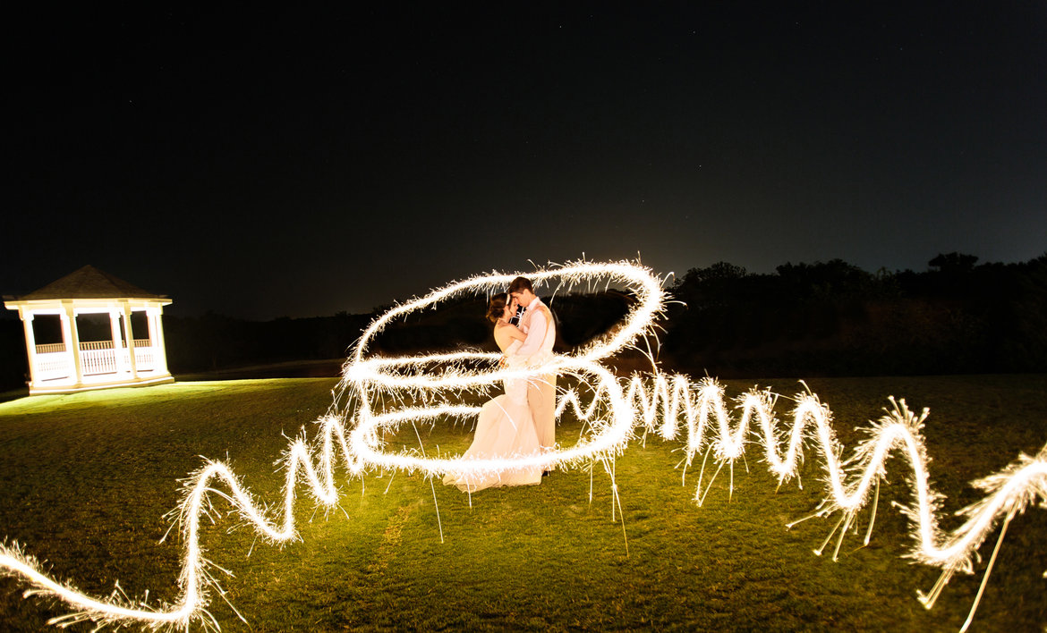 sparkler wedding photo