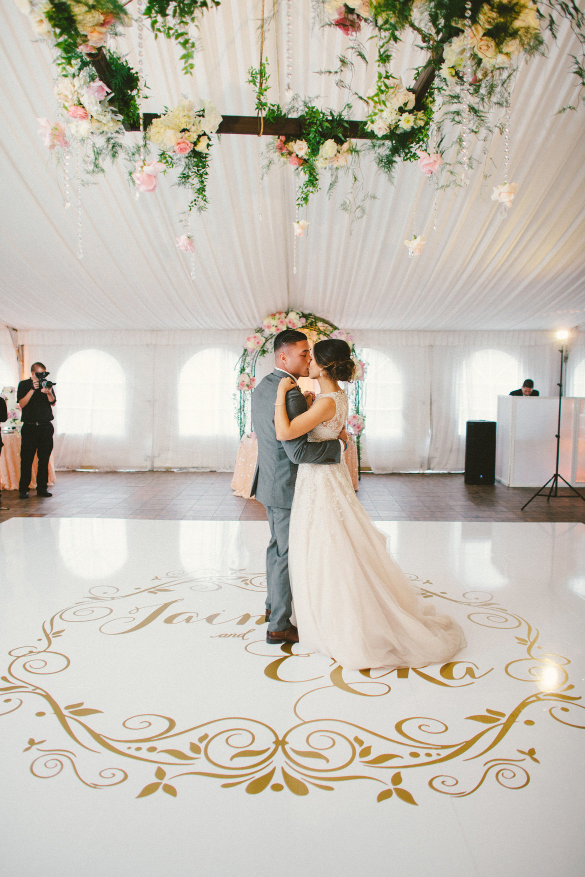 monogram on dance floor