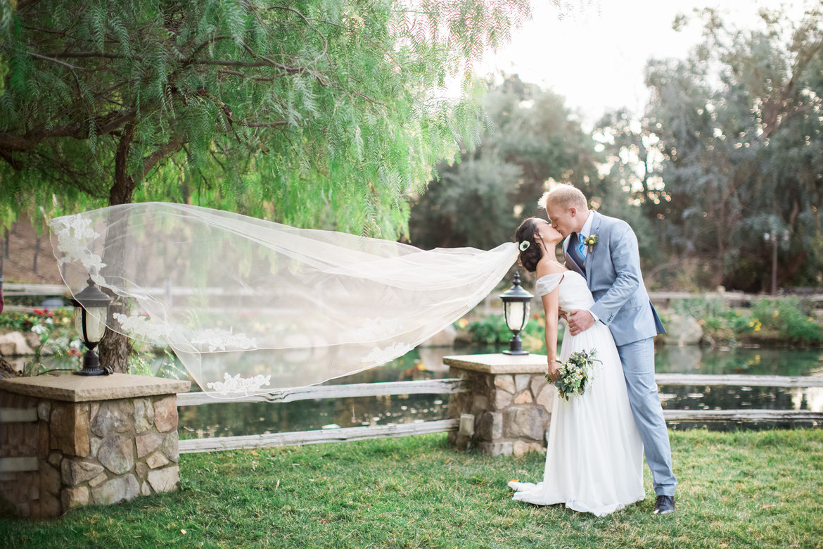 brides veil flowing