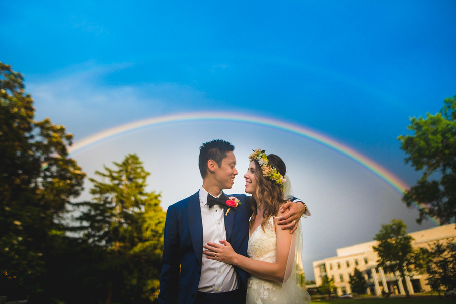 Rainbow wedding picture
