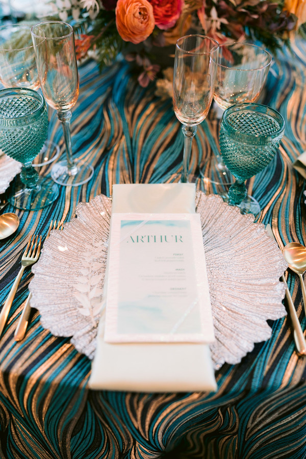Patterned wedding table cloth