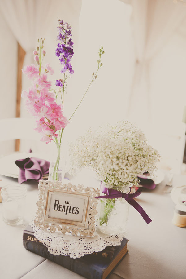 vintage rock and roll wedding centerpiece