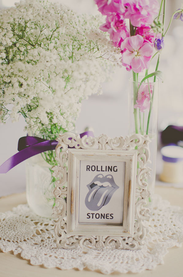 vintage rock and roll wedding centerpiece