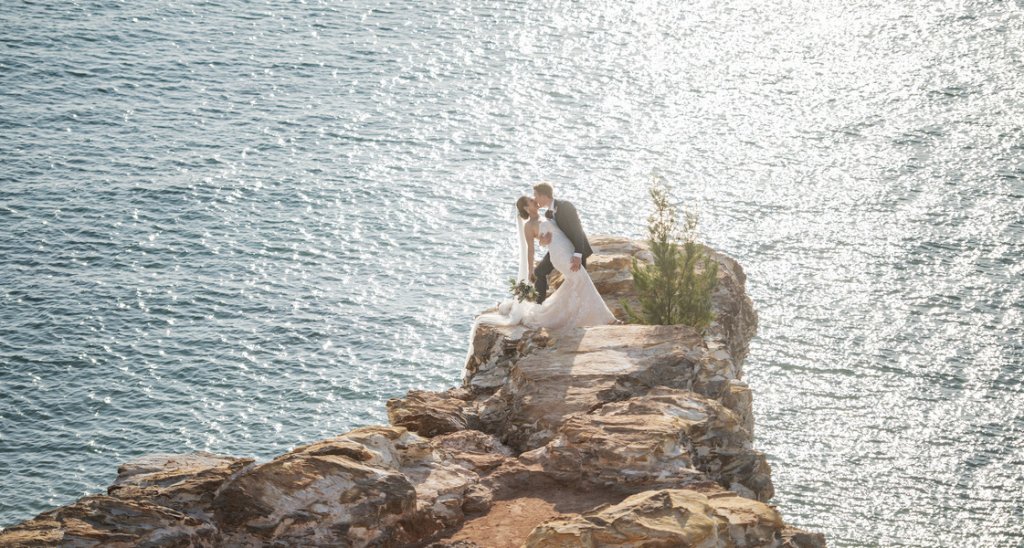 Beach wedding photo