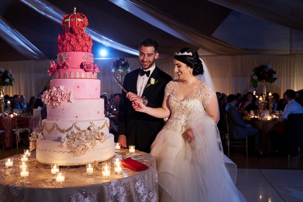 Ombre wedding cake