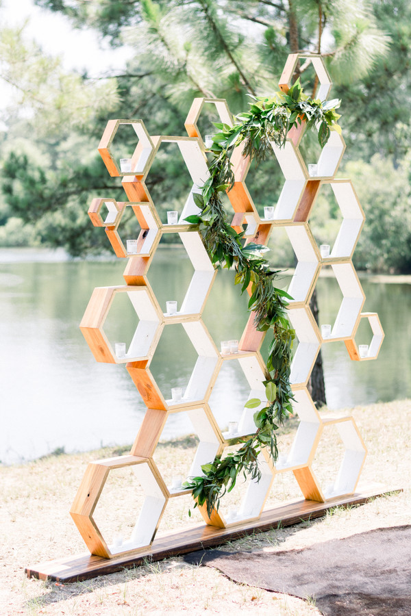 honeycomb wedding backdrop