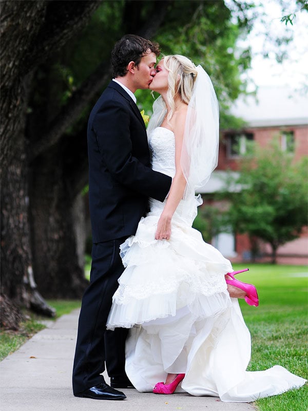 bride hot pink shoes