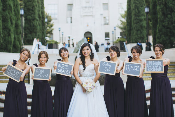 cute photo with bridesmaids