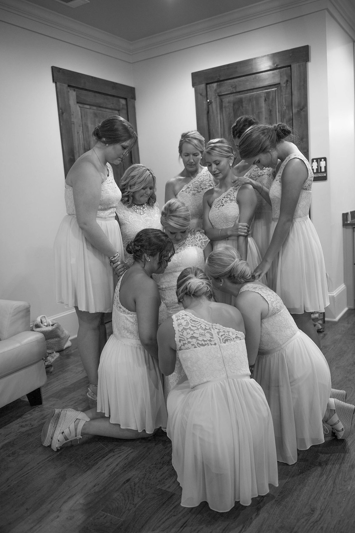 bridesmaids praying