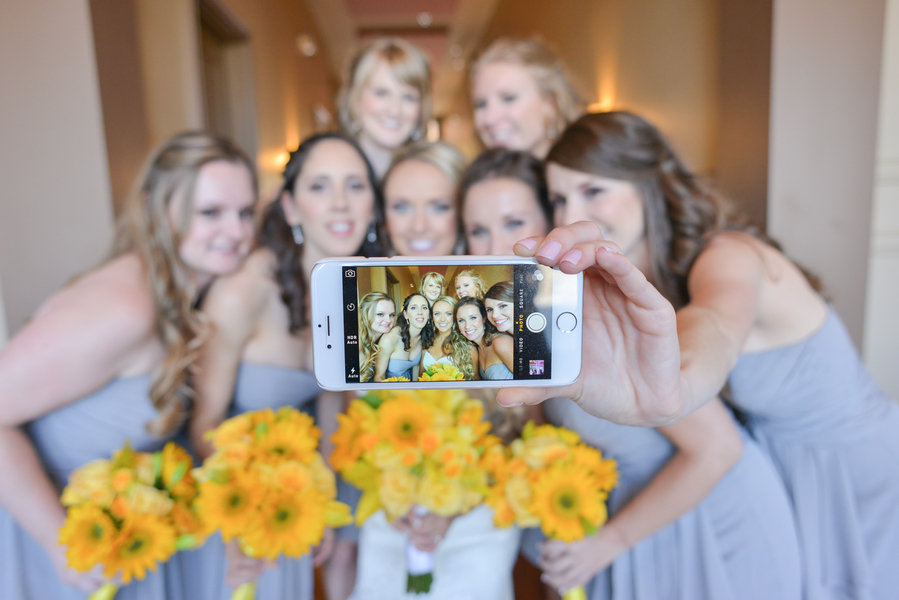 bridal party selfie