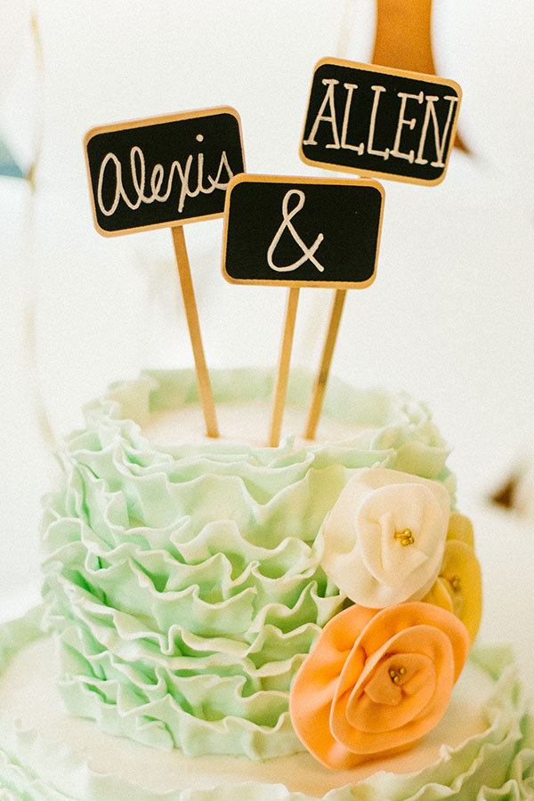 chalkboard wedding cake topper