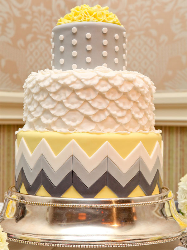 chevron wedding cake