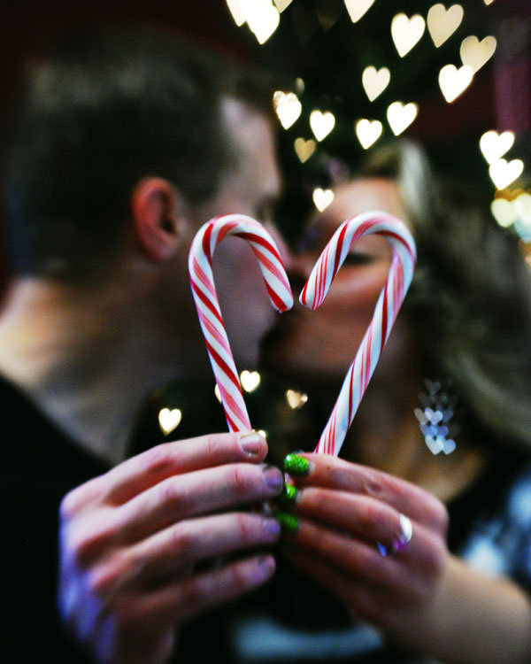 christmas engagement photo